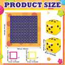 Hundred Activity Mat Math Rug Hundreds Chart Set 1-100 Counting Rug for Home Classroom, 4x4 ft Non-Slip Educational Activity Mat with Dice Frames, Large Math Learning Tool for All Ages