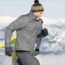 MIG4U Mens Warm Winter Wool Gloves Knit, Thermal Insulated Fleece Lined Glove with Leather Palm (Gray)