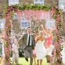 Lvydec Wisteria Artificial Flowers Garland, 4 Pcs Total 28.8ft Artificial Wisteria Vine Silk Hanging Flower for Home Garden Outdoor Ceremony Wedding Arch Floral Decor (Pink)