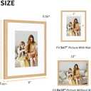 8x10 Picture Frame Set of 4, Displays 5x7 with Mat or 8x10 Without Mat, Photo Frames for Wall Hanging or Tabletop, Includes HD Plexiglass, Light Wood Grain