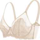 HSIA Minimizer Bras for Women Large Bust Full Coverage Lace Plus Size Bra - Mermaid Scales (L)