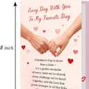 4 x Ogeby Romantic Hand Holding Valentine's Day Card for Him Her, Valentines Love Letter Card for Husband Wife Partner, Every Day With You To My Favorite Day