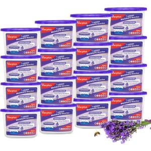Vacplus Moisture Absorbers, 10.5 Oz Humidity Absorber Boxes Attracts Extra Moisture from Your Bathroom, Closet, Kitchen & Study, Dehumidifier, Odor Eliminator for Closet (Lavender Scent), 16 Packs