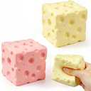 2 Pcs Cheese Squishy Toys, 2.36 Inches Shapeable Cheese Squeeze , Soft Novelty Toy, Soft Sensory Cheese Block, Sensory Stress Relief Fidget Toy for Adults & Kids