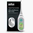 Braun Digital Thermometer, Clinically Accurate, Color Coded Fever Guidance for Baby, Toddlers, Kids & Adults, Oral, Rectal or Underarm use, No 1 Brand Recommended by Pediatricians