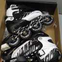 Adjustable Inline Skates Boys and Girls Ages 5-8 8-12 with Light up WheelsRoller Skates for Kids Ages 4-12, Teen Skates for Beginner Outdoor and Indoor (Medium-Big Kids13j-3 US, White)