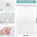 Mrs Awesome Long Shower Curtain Liner with 6 Magnets 72 x 78 inch, PEVA 8G Thick & Heavy Duty Plastic Shower Curtain for Bathroom, Waterproof,72x78, Clear