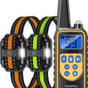 Dog Shock Collar with Remote, Dog Training Electric Collar, Waterproof Rechargeable, 1640ft Dog Shock Collar with LED Light, Beep, Vibration, Shock for Medium/Large 3 Electronic Collars Dogs