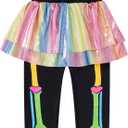 PROMOTED TO BIG SISTER Baby Girls Skeleton Halloween Costume Outfit Long Sleeve Skull Tulle Skirt Set (6-12 Months, Black)