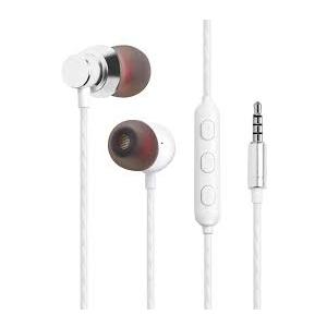 ionX in Ear Wired Earbuds, Wired Headphones with Microphone, 3.5mm Corded Earphones with in Line Volume Controller, White