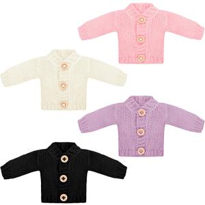 Bencailor 4 Pcs Winter Doll Sweater Clothes 11.5 Inch Doll Sweater Clothes Winter Outfits Knitted Clothing Accessories Outfit Fit for Dolls Decor(Bright Color)