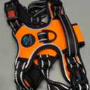 PHOEPET No Pull Dog Harness Medium Reflective Front Clip Vest with Handle,Adjustable 2 Metal Rings 3 Buckles,[Easy to Put on & Take Off](M, Orange)