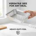 50 Pack Aluminum Pans with Lids - 8.3" × 6.2" Heavy Duty Disposable Foil Containers - 2.25 LB Capacity Aluminum Trays with Cardboard Covers for Baking, Meal Prep, Roasting and Food Storage