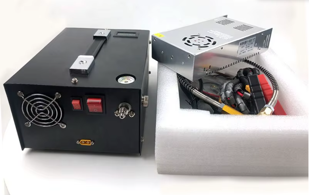 Pcp Air Compressor,4500Psi 30Mpa Auto-Stop Powered by Car 12V DC or Home 110V AC W/Converter Paintball/Scuba Tank Compressor Pump