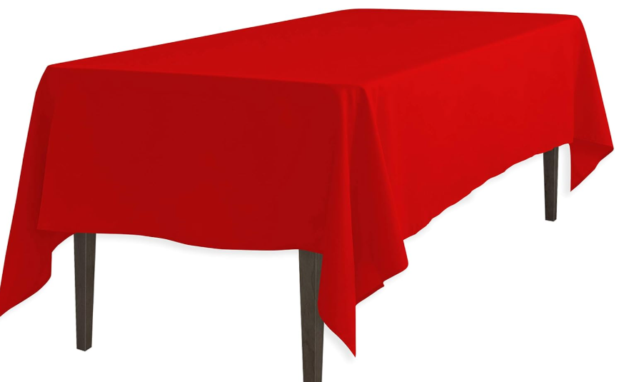 Tablecloth 70 x 120-Inch Rectangular Polyester Tablecloth Red 