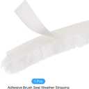 METALLIXITY Adhesive Brush Seal Weather Stripping (11/32"x11/32"x49.2ft), Door Brush Strip - for Sliding Sash Door Window Wardrobe Seal, White