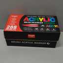 Guangna 288 Acrylic Paint Markers, Brush Tip Acrylic Paint Pens, QuickDrying Waterproof Ink, for Rock Painting Plastic Wood Canvas Glass Ceramic Metal Art Crafts Supplies Gift