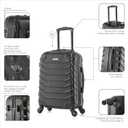 InUSA ENDURANCE Luggage with Spinner Wheels | Durable Lightweight Hardshell Suitcase, Spacious Travel Bag with Handle and Trolley | 20-Inch Carry On Small Luggage | Black