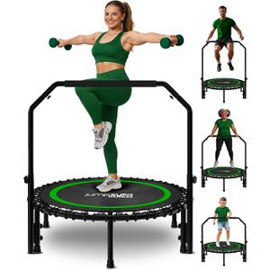 Mini Rebounder Trampoline for Adults, Fitness Trampoline with Bar | 450 lbs Exercise Trampoline with Adjustable Handle, 40 in for Indoor/Outdoor Workouts