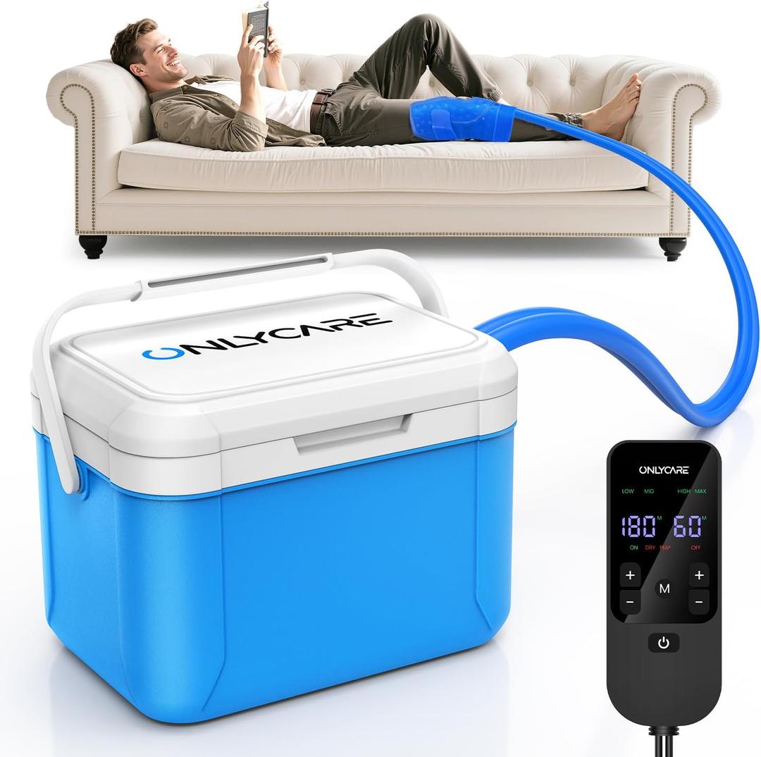 Ice Machine for Knee After Surgery, Portable Cold Therapy Machine, Program Timer Ice Therapy Machine with Quiet Pump, Cold Compress Pad for Ankle, Arm Joints, Sports Injuries, Cryotherapy Pain Relief