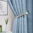 Curtain Holdback, 4Pcs Wall Mounted Drapery Tiebacks with Clear Crystal Ball, Heavy Duty Metal Decorative Window Drapery Curtain Holder Curtain Hooks with Screws, Sliver