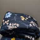 DJY Comforter Set Queen Size,Teal Blue Floral Bedding Comforter Sets, 7 Pieces Bed in a Bag Lightweight Botanical Comforter Set with Sheets Pillowcases & Shams for All Seasons