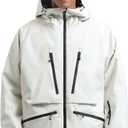 GSOU SNOW Snowboard Jacket Womens Ski Jacket Mens Snow Coat Baggy Waterproof Insulated Winter Hooded Mountain Coats (X-Small, Beige)