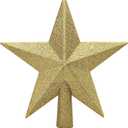 Christmas Tree Topper, 6 inch Glitter Star Tree Topper for Christmas Ornaments Decorative Tree Star for Xmas Christmas Party, Gold