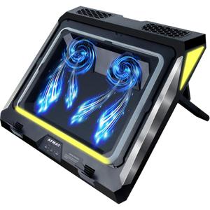 AFMAT FC05 Gaming Laptop Cooling Pad, 4500RPM Laptop Cooling Pad with Turbo-Fans, USB Ports, Colorful Lights - CPU Temperature Drops 20-30  Within Seconds - for 14-17.3 inch Laptops