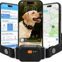 Smart Dog GPS Tracker Collar, First Year Free Subscription, Real-Time Location, Geo-Fence Alerts, Route History, IPX7 Waterproof, 4G Built-in SIM, Health Monitoring