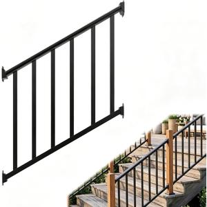3Ft W x 36in H Stair Deck Railing Kit, Textured Black AAMA2604 Powder Coat, IBC Certified Guard Rail for Deck Porch Balcony Patio Outdoor