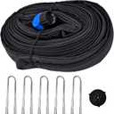 Garden Flat Soaker Hose Set, 1/2" x 72 ft Drip Hoses with 25pcs Stakes, Double Layer Drip Irrigation Tubing Save Water for Garden