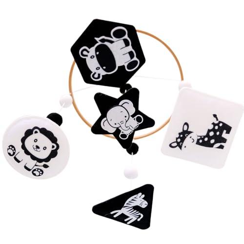 Vlokup Montessori Mobile for Crib, Black and White Mobile for Baby, Neutral Baby Crib Mobile for Boys Girls, Nursery Mobiles Nursery Decor for Pack N Play, Safari