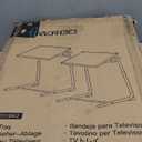 Adjustable TV Tray Table - TV Dinner Tray on Bed & Sofa, Comfortable Folding Table with 6 Height & 3 Tilt Angle Adjustments (Black)