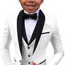 Boys Suit Wedding Tuxedo 3 Piece Shawl Collar Jacket Pants Vest Child Formal Blazer Set Slim Fit Outfit Size 8