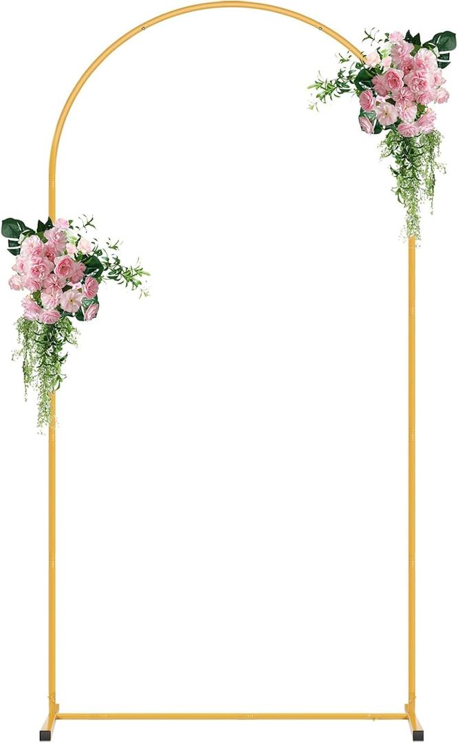 7.2FT Metal Arch Backdrop Stand, Backdrop Arch Stand, Decoration Wedding Arch Stand, Gold Balloon Arch Stand for Party Backdrop