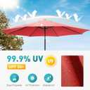 OLIXIS 9FT Patio Table Umbrella with Tilt and Crank Button & 8 Sturdy Ribs Waterproof, 9 Feet Outdoor Patio Umbrella Sun Shade for Pool, Terrace, Beach and Restaurant