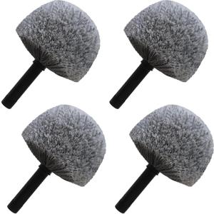 4Pack Grey Twist-On Cobweb Duster Head Brush - Fits Standard 3/4 inch Threaded Poles, Attachment Spider Web Duster Brush for Outdoor & Indoor Cleaning