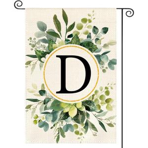 3 x AVOIN colorlife Initial Monogram Letter D Floral Garden Flag 12x18 Inch | Double Sided, Weather & Fade Resistant, Yard Outdoor Decoration, Family Last Name