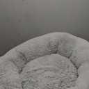 Bedsure Calming Dog Bed for Small Dogs - Donut Washable Small Pet Bed, 23 inches Anti-Slip Round Fluffy Plush Faux Fur Large Cat Bed, Fits up to 25 lbs Pets, Pale Grey (23.0"L x 23.0"W x 8.0"Th)