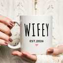 Fatbaby Hubby Wifey Est 2026 Couple Coffee Mug, Bridal Shower Engagement Wedding Anniversary Valentines Day Gifts For Couples Newlywed Husband Wife His Her Tea Cup 11 OZ