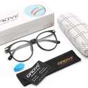 Gaoye Blue Light Blocking Glasses, Retro Round Eyewear Frame Anti Eyestrain Computer Glasses for Women Men - GY1688 (Light Black Frame/Transparent Lens)