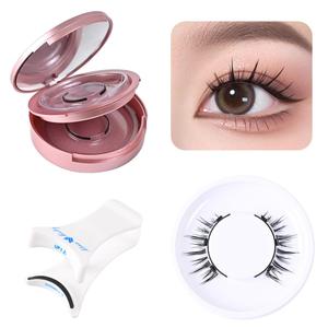 2 Pairs Magnetic Eyelashes Natural Look No Glue Needed False Eyelashes Kit without Eyeliner Reusable Fake Magnetic Eyelashes with Applicator Wispy Magnetic Lashes for All-Day (A)