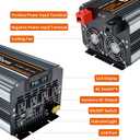 Power Inverter DC 48V to AC 110V/120V Converter with LCD Display, Wireless Controller, Cable Pair,AC outlets USB.RV Travel,Suitable for Camping,and Off-Grid Solar Systems (5000w -48v)