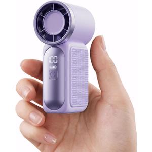 Gaiatop Portable Handheld Mini Fan, 6 Speeds 16900 RPM High Velocity Personal Fan with LED Display, USB Rechargeable, Mini Fan with Lanyard for Makeup, Travel, Outdoor, for Women Girl Gift, Purple