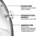 Glass Lids for 8, 9.5, 10.25, 11, 12, 12.6 Inch Frying Pans, Pots, Cast Iron Pans, Tempered Covers for Replacement with Stainless Steel Rim & Handle, Dishwasher & Over Safe