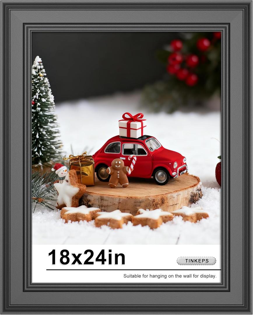 18 x 24 Poster Frame Black, 2-Inch Wide Border Poster Frames 18 x 24 with Black Backboard, 18x24 Frame Frame Wall Hanging