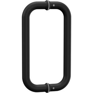 6"/8"/10" Matte Black Round Glass Shower Door Handle Replacement, Pull Push Bathroom Door Handles Double Sided, Stainless Steel Door Bar