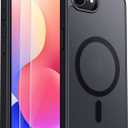 SPIDERCASE for iPhone 16e Case for iPhone 17e Case, Magnetic Translucent Matte Case with 2PCS Tempered Glass Screen Protector Slim Phone Case for iPhone 16E/17E 6.1'', Black