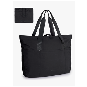 BAGSMART Tote Bag for Women, Foldable Tote Bag With Zipper Travel Large Shoulder Bag Handbag for Work-16.5''l X 6''wx 14''h